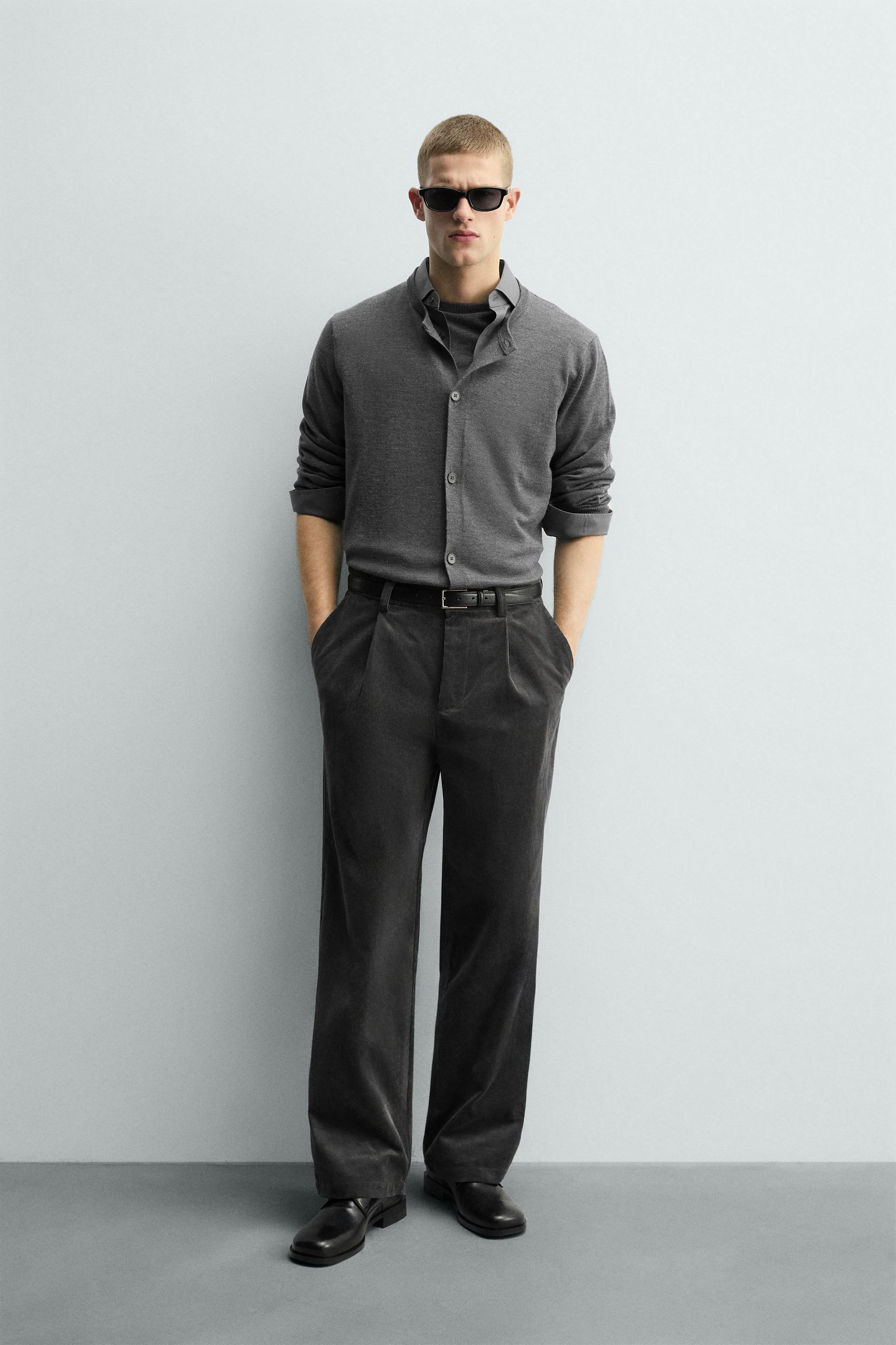 PLEATED CORDUROY PANTS